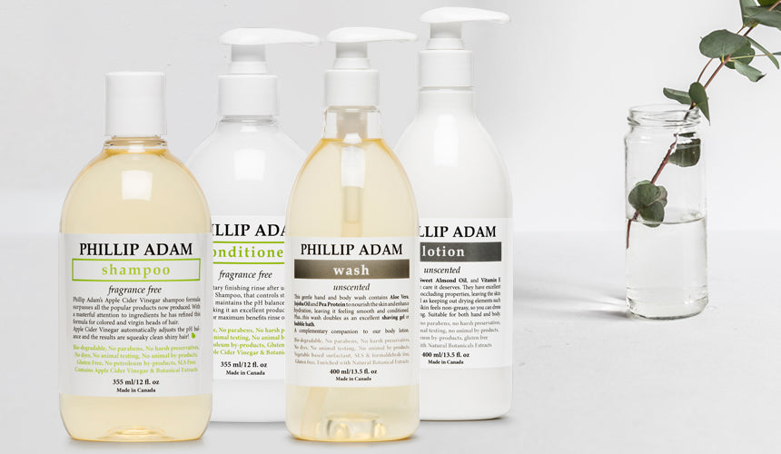 Phillip Adam Hair and Body Care Unscented Collection