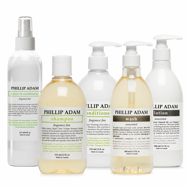 Phillip Adam Hair and Body Care Unscented Collection