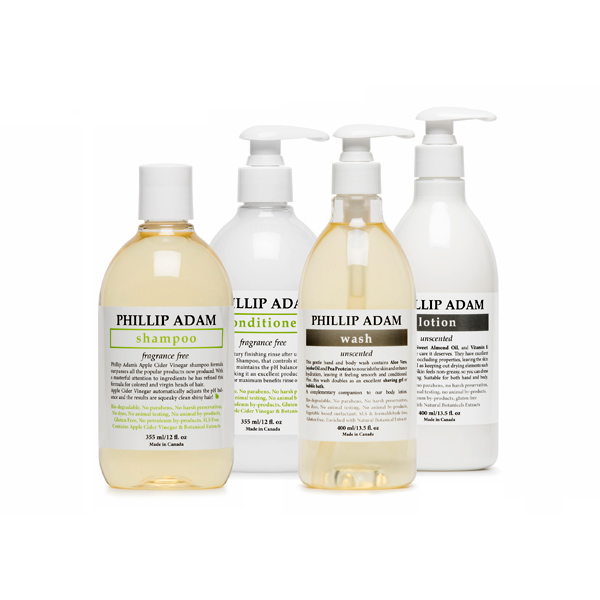 Phillip Adam Hair and Body Care Unscented Collection